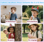 Talkie-Walkie Vidéo Enfant avec Caméra & Écran – Duo Rechargeable – Bleu / Rose – TANISTA – Image 3